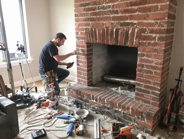 East Cleveland Chimney Sweep specialist finalizing chimney liner service in East Cleveland, OH