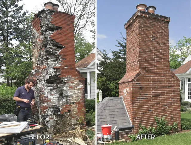 East Cleveland Chimney Sweep performing a full chimney restoration in East Cleveland, OH